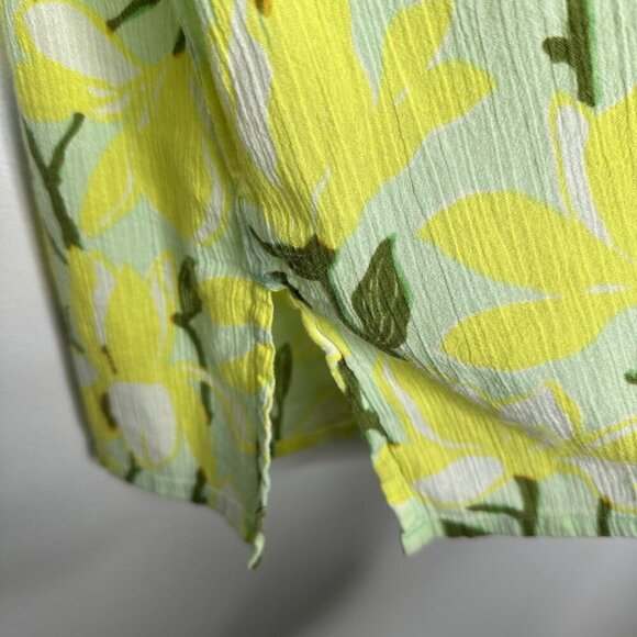 J Crew Tunic top Floral  Size L Yellow Green Cotton - Picture 5 of 9